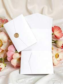 25pcs Tri-Fold Blank Pocket Wedding Invitation Envelopes, DIY Multipurpose Craft Paper Envelopes Suitable For Letters, Postcards, Wedding Invitations, Elegant Folding Invitation Envelopes With Pocket - Perfect For Weddings, Birthday Events 5*7 Inch Invitations, Pocket Invitations, Customizable Invitations, Best Gifts, Wedding Decorations, Home Decor, Room Decor, Party Favors, Bridal - Multicolor - View 3