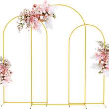 Metal Arch Backdrop,, Gold Arch Wedding Arch Frame (7.2ft, 6.6ft, 6ft, 5ft, 4ft), Balloon Arch Stand, Suitable For Birthday Party Supplies, Weddings, Graduation Decorations, Indoor/Outdoor Baby Party Supplies, Balloon Arch Decorations, Home Décor, New Year's Gifts, Revelación De Género . - 拱門架(金色) - 查看 1