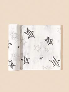 1pc Baby Swaddle Blanket, Star Pattern, Breathable Soft Muslin, Suitable For Spring/Summer Daily Use - Multicolor - View 8