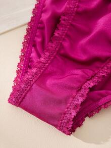 4件套女士内衣，轻盈性感，时尚舒适，无缝设计，饰有蝴蝶结和法式蕾丝。 - 彩色 - 查看 10