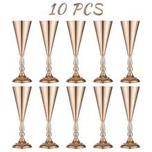 10 Pack Metal Tabletop Flower Stand Gold Vase With 2 Pack Gold Column Flower Stand Wedding Centrepieces Acrylic Panel Metal Floor Geometric Column Vases Tall Floor Vase For Centerpieces Geometric Flower Rack For Wedding Party Home Decorations Summer Birthday Gifts Beach Decor - 彩色 - 查看 13