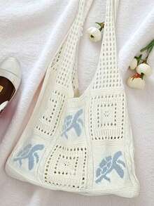 Dedoo 这款时尚畅销的波西米亚风彩色斜挎包，采用镂空编织工艺，饰以奶奶格子钩针图案，散发着复古手工质感和夏日气息。这款包包容量大，适合日常通勤、海滩度假或音乐节等各种场合。搭配吊带背心、牛仔裤和亚麻衬衫，更能增添活力和层次感。 - 彩色 - 查看 5