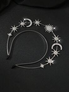 2PCS/1PC Sun Goddess Crown R Star Moon Headband Christmas Headband Halloween Headdress Bohemian Hair Accessories - Multicolor - View 6