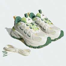 Adidas 女士厚底复古舒适厚底运动鞋 JQ7621 - 亮白/黃色/脈衝酸橙綠 - 查看 5