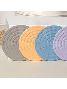 硅胶餐垫，北欧风家居隔热垫，圆形餐具垫，螺旋图案 - 彩色 - 查看 2