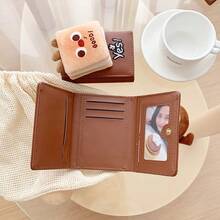 Hamburger Shaped Wallet! Fabric Cartoon Food DIY Plush Trifold Wallet, Large Capacity Card Holder, Gift For Girlfriend, Friends, Classmates - Multicolor - View 6