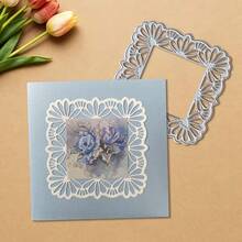 Creative Lace Cutting Dies, DIY Scrapbooking Album And Embossing Stencil, Greeting Card Making Tool, Card Paper Cutting Crafts ,Gift Card Making Template Die Cuts. - Silver - View 4