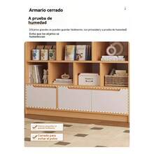 Librero De Madera Con 3 Puertas 140*20*100cm Nuez De Osugi - Marrón - Ver 2
