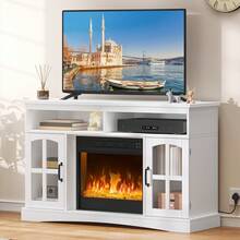 BALCONERA TV Cabinet With 50" Electric Fireplace – Adjustable Flames, Overheat Protection & Remote Control - View 1