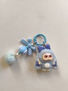 1个可爱卡通植绒3D立体挂件钥匙扣 - 适用于包包、汽车、背包，是生日派对送给朋友的完美礼物 - 彩色 - 查看 5
