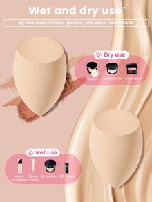 21件套多形状精准化妆海绵套装：完美底妆晕染器——适合全脸妆容和随时随地补妆 - 彩色 - 查看 6