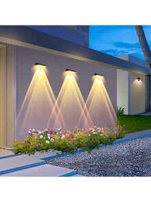 2/4 Packs Solar Fence Light RGB Color Changing Outdoor Garden Yard Decor Step Lamp IP65 Waterproof Pathway Wall Stair Lamp Balcony - Multicolor - View 8