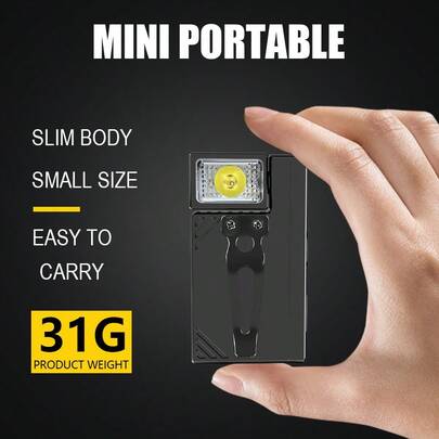 1pc One-Hand Grip Mini Work Light, Type-C Rechargeable, Strong Bottom Magnet, Suitable For Various Scenarios