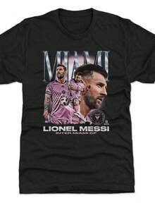 500 Level Lionel Messis Black Miami CF Vintage Premium Tri-Blend T-Shirt - màu đen - Xem 1