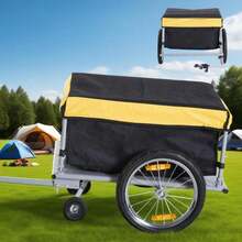 Outdoor Storage Trailer Bicycle Cargo Trailer Two-Wheel Bike Luggage Wagon Trailer With Removable Cover - Multi1 - View 3