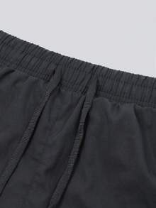 男士字母图案抽绳腰短裤 - 黑色 - 查看 9