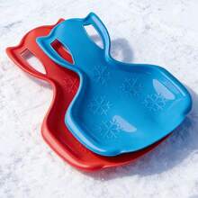 Esquís para niños, esquís de copo de nieve de plástico engrosado, adecuados para jugar al aire libre en la nieve de invierno, esquiar, patinar sobre hielo, esquiar sobre césped en verano, esquiar en arena, mangos de doble propósito. - Rosa - Ver 7