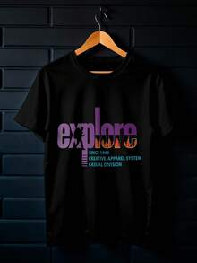 Camiseta Oversized Explore Moda Urbana Street Unissex DTF ref4499 - Preto - Visão 5