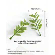 60片 2.36英吋人造綠葉，情人節禮物，DIY，糖果盒，派對裝飾，婚禮，新娘花束，餐廳，臥室，窗台裝飾，花瓶裝飾，新年裝飾，戶外，返校 - 淺綠色 - 查看 3