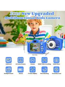 A Kids Camera Toy 48MP 1080p Games, Photos, Video And Other Functions With 64G Memory Card Card Reader Children's Holiday Birthday Gift For Boys And Girls