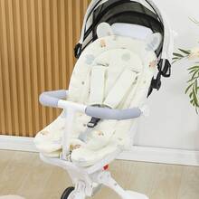 Baby Stroller Tie-On Cushion, Cotton Gauze Breathable Mesh, Anti-Slip Warm Seat Pad For Pram, Stroller, High Chair