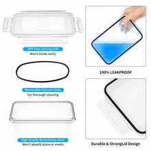 GHQ 24-Piece  (12 Boxes + 12 Lids) With Lid-Sealed Food Storage Containers - Kitchen Storage Boxes, Transparent Meal Preparation Containers, Suitable For Leftovers, Refrigerators, And Food Cabinets - C - Xem 4