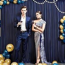 10 Ft X 10 Ft Wrinkle Free Navy Blue Backdrop Curtains Panels, 2 Panels 5ft X 10ft Sikly Polyester Photo Backdrop Drapes For Graduation  Shower Wedding Birthday Parties Photography Background Variant 1 - không có - Xem 10
