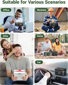 Heated Lunch Box - Cordless Electric Lunch Box For Men Women Insulated & Self Heating, 16000mAh Battery Powered Food Warmers With Containers For Office Car Truck Outdoor Drivers - 深灰色 - 查看 7