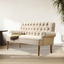 Loveseat Sofas For Living Room Loveseat For Living Room Couch In A Box Sofa Para Sala Love Seats Furniture Sofa In A Box Long Couches For Living Room Settee Loveseat,Linen - 米色 - 查看 2