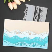 Creative Waves Cutting Dies, DIY Scrapbooking Album And Embossing Stencil, Greeting Card Making Tool, Card Paper Cutting Crafts ,Gift Card Making Template Die Cuts. - Silver - View 6
