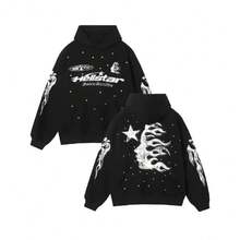 New Hell Star Sweater Y2k Hoodie  Street Large Suit Punk Harajuku Jacket - Lông cừu đen - Xem 1