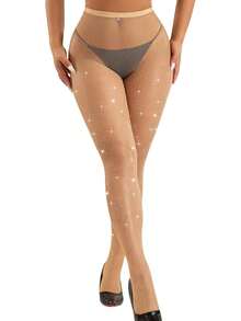 Women's Rhinestone Decorated Fishnet Tights, Shiny Mesh Pantyhose, Available In Multiple Colors, Suitable For Party And Nightclub Wear - Multicolor - View 14