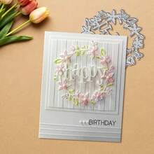 Creative Garland Metal Cutting Dies, DIY Scrapbooking Album And Embossing Stencil, Greeting Card Making Tool, Card Paper Cutting Crafts ,Gift Card Making Template Die Cuts. - Silver - View 4