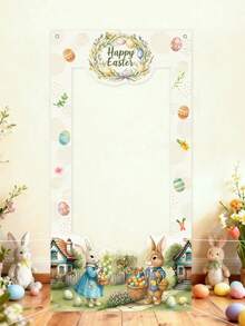 Osterhasen Foto Hintergrund, Frühlings Hasen Ei Muster Hintergrund Dekorationsprops, Osterparty hängende Dekorationsbanner, Fröhliche Ostern Foto-Props, Ostergeschenke, Fröhliche Ostern - Verschiedenfarbig - Übersicht 12