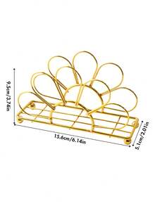 1个金色创意铁艺餐巾架，多种款式可选，优雅镂空底部设计，承重力强，精致装饰餐桌、厨房、客厅，兼具艺术性和实用性，餐厅必备。 - 彩色 - 查看 14