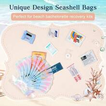 Hangover Kit With Seashells, Beach Bachelorette Party Bags, Last Toast At Home, Recovery Kit, Resealable Bag For Emergency Travel Supplies - 12 món + Vỏ sò nàng tiên cá óng ánh - Xem 8