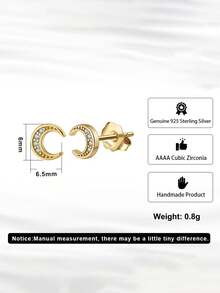 1 PC 925 Sterling Silver Stud Earrings With Water Drop Cut Zirconia Stone Elegant And Timeless Jewelry For Teenager Girl - one-size - View 10