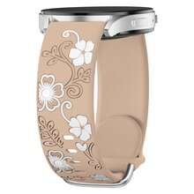 适用于三星 Galaxy Watch 7/FE 6 5 4 40mm 44mm、Galaxy Active 2 的花卉表带，20mm 表带，刻有可爱花朵图案，柔软硅胶材质，替换表带，时尚配饰，女士款 - 20mm - 查看 15