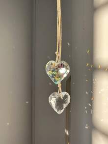 2个心形水晶阳光捕捉器，4种款式悬挂式水晶，彩虹制造器，适用于窗户、阳台、厨房、花园装饰，母亲节礼物，家居装饰，房间装饰，墙面装饰礼物，生日毕业礼物 - 彩色 - 查看 8