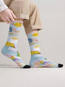 CARE BEARS 爱心熊 1 双装 女士爱心熊四季个性化袜子，360° 数码印花，图案包括趣味十足的快乐熊、许愿熊、心形快乐熊、天使熊、暴躁熊等长袜，时尚简约，适合日常穿着，也是毕业季和生日送给情侣的理想礼物。 - 彩色 - 查看 4