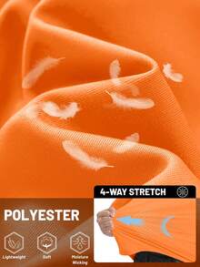 KEFITEVD Men's Rash Vest Rash Guard UV Shirts UPF 50+ Swim Top Short Sleeve Quick Dry T-Shirt For Surfing Running Hiking - Fluorescent Orange - View 5