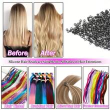 1000pcs Micro Silicone Rings - 5mm Micro Link Rings For Secure Hair Extensions, Professional Silicone Hair Extension Beads For DIY Hairstyles, Braid Hair Extensions, Feather Extensions, Hairstylist Supplies, Halloween - Multicolor - View 6
