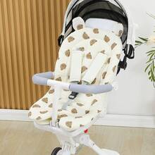 Baby Stroller Tie-On Cushion, Cotton Gauze Breathable Mesh, Anti-Slip Warm Seat Pad For Pram, Stroller, High Chair