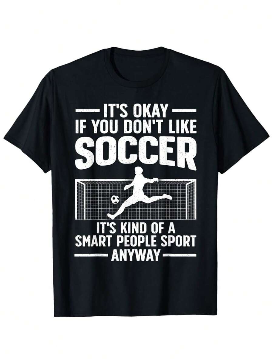 Funny Soccer Design For Men Women Soccer Lover Soccer Player T Shirt - 黑色 - 查看 1