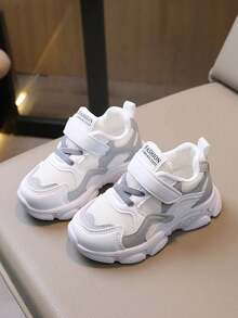 Fashionable Children's White Sneakers, Boys/Girls Outdoor Toddler Shoes, Baby Sports Shoes, Running Student Casual Shoes - Grey - View 4