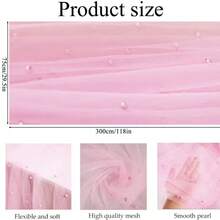 Caminho de mesa rosa estilo boho com pérolas, ideal para festas de casamento, chá de bebê e decoração de mesa de doces. - luz rosa - Ver 9