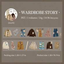 35mm*2M 可爱猫咪甜点图案和纸胶带，哑光PET材质，用途广泛，适用于剪贴簿、日记、计划本、家居装饰、DIY手工、学习用品等。 - 彩色 - 查看 17