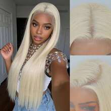 DZfirst 13x4 Lace Front Straight Synthetic Wig, Women - Platinum Blonde, Heat Resistant, Natural Hairline, Middle/Free Part, Beginner Friendly, Soft & Flowing 28 Inch Straight Hair Wig, Suitable For Everyday Wear, Christmas & Valentine's Day Parties