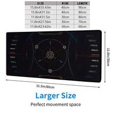 1pc Cyberpunk Holographic Dashboard Mouse Pad, Futuristic Sci-Fi Precise Control E-Sports Pad, Large Non-Slip Office & Gaming Keyboard Mat - Rectangle - View 2