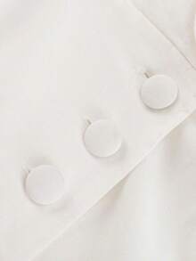 2025 New Style Party Dress - Elegant V-Neck Long-Sleeved Formal French-Style Skirt With High Waist And Slit Opening - trắng - Xem 7